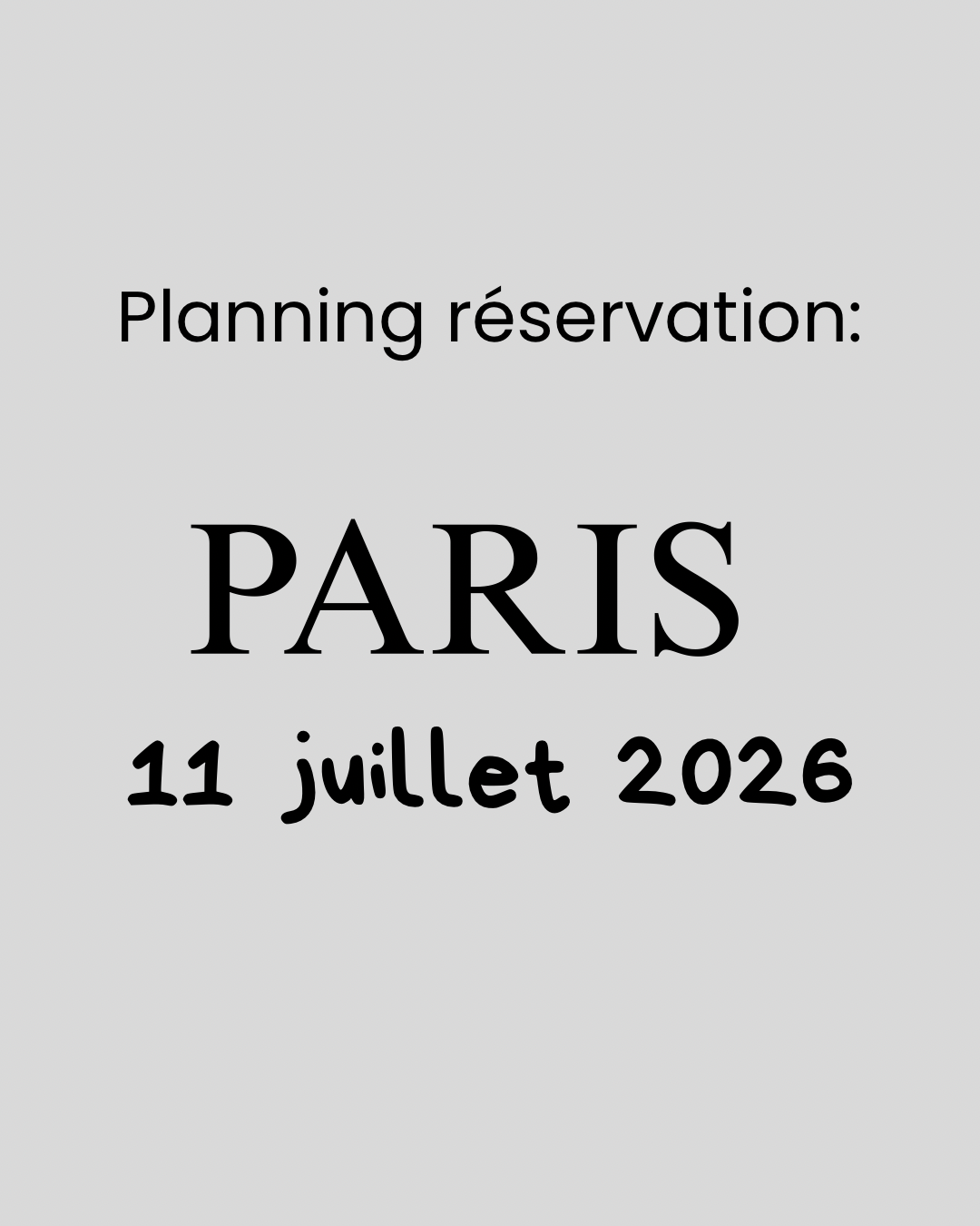 PARIS - réservation 11 juillet